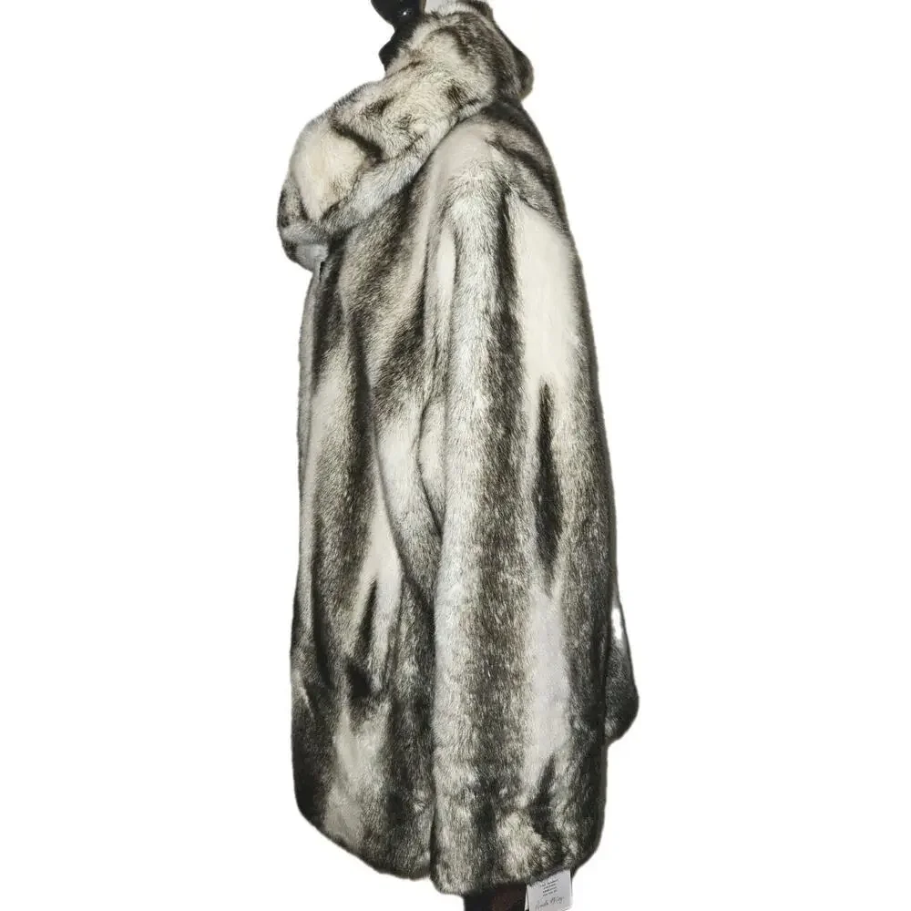 NWT! Pamela McCoy Tiger Print Faux Fur Coat Size 2X Vintage